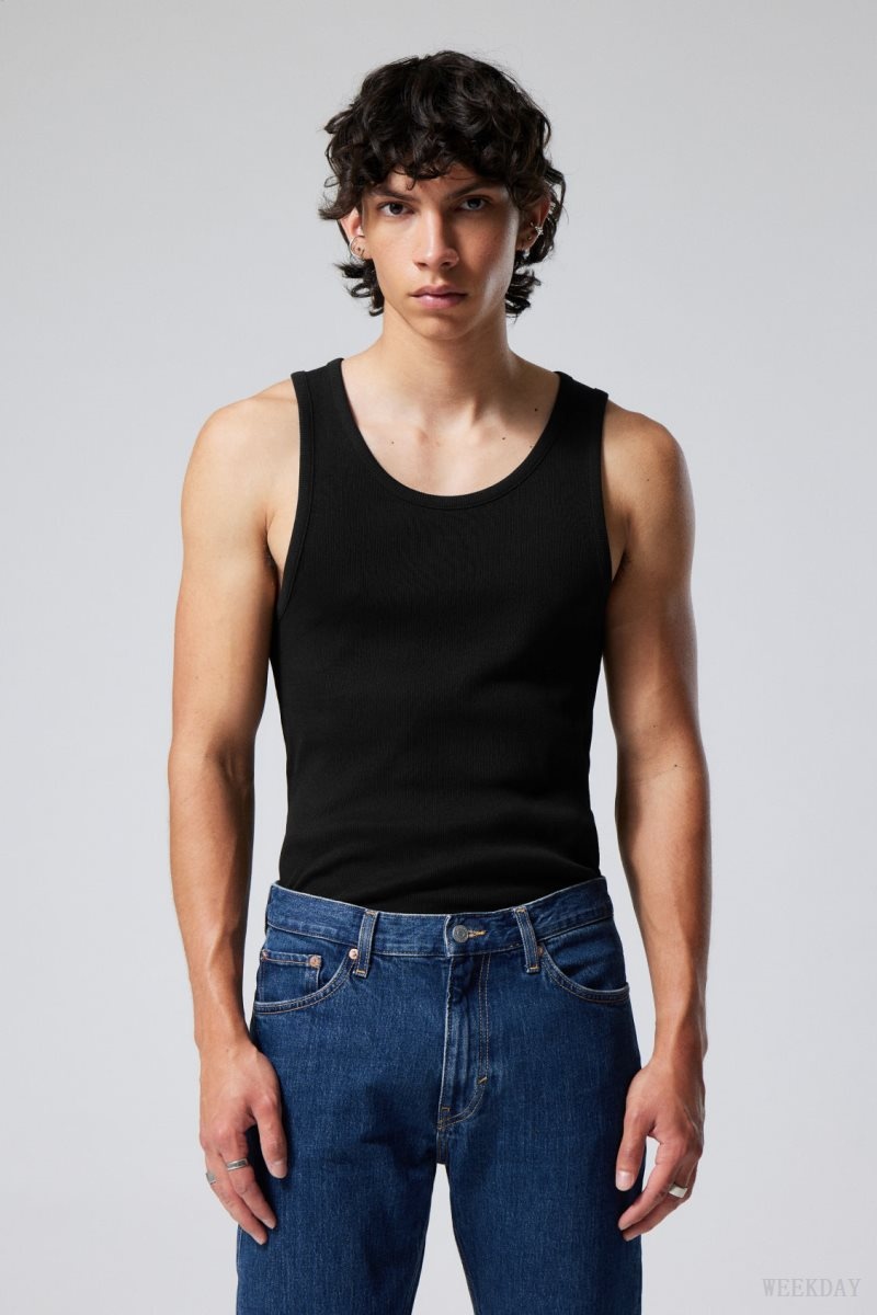 Weekday Standard Tank Top Black | QCUN3912