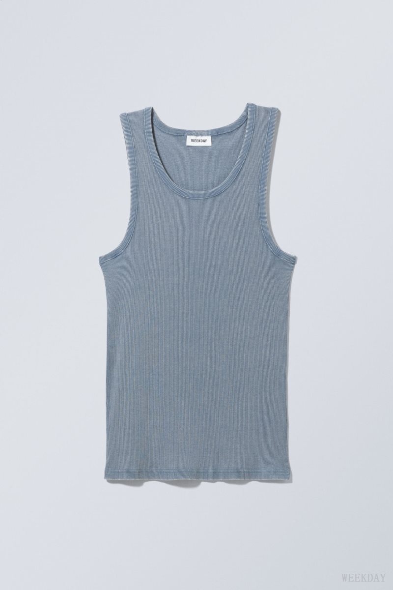 Weekday Standard Tank Top Blue | XIIH5120