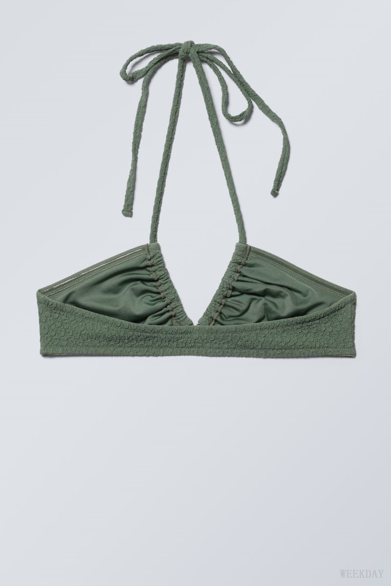 Weekday Structured Bikini Top Khaki | ZZQV2945