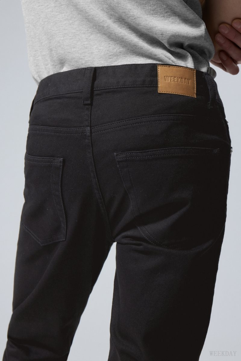 Weekday Sunday Slim Tapered Jeans Black | DJMU2990