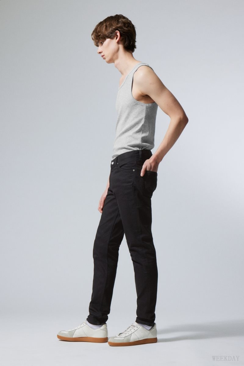 Weekday Sunday Slim Tapered Jeans Black | DJMU2990