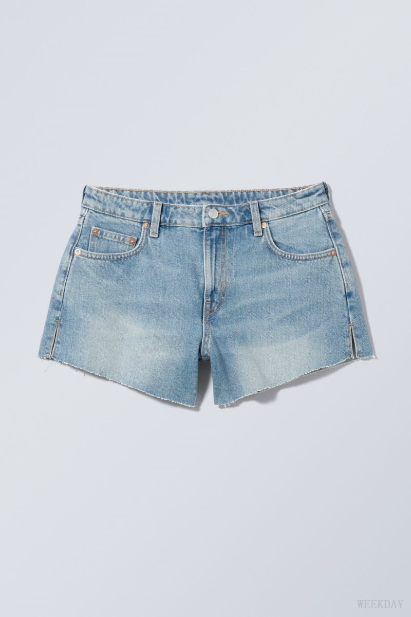 Weekday Swift Denim Shorts Blue | GUVG5752