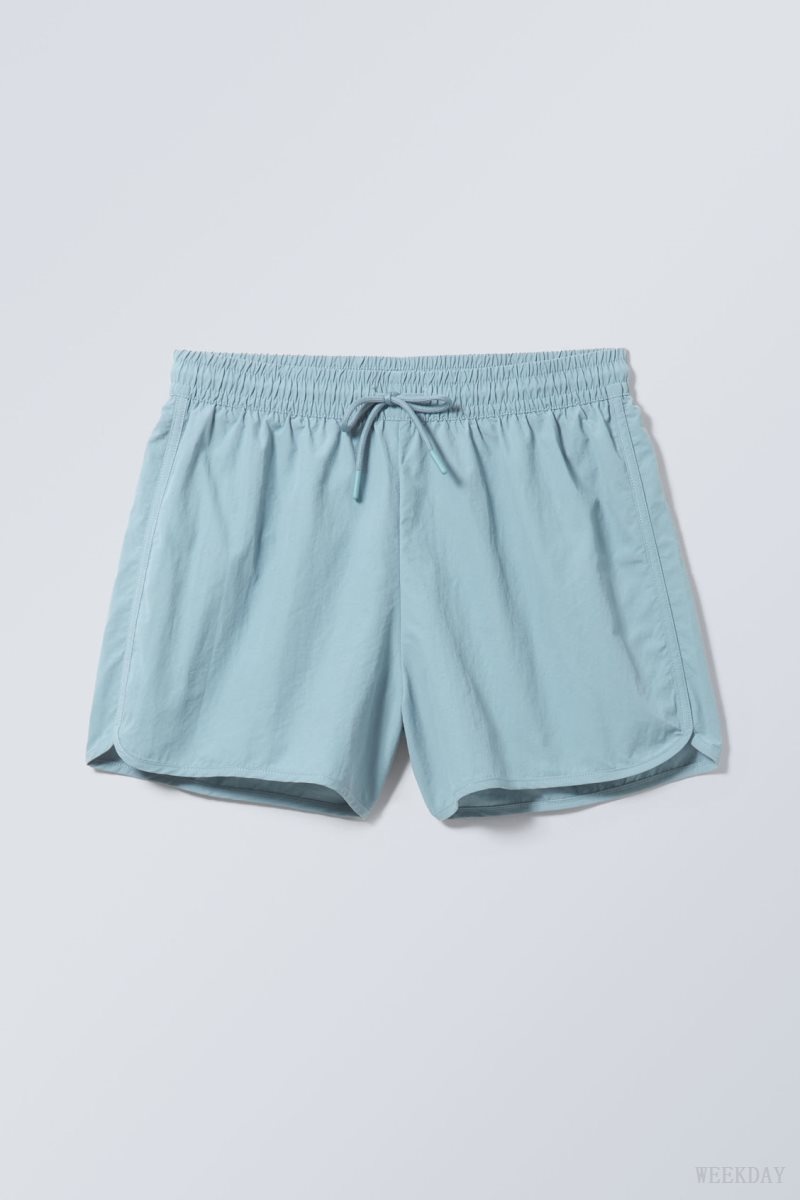 Weekday Tan Structure Swim Shorts Blue | XOBJ8152