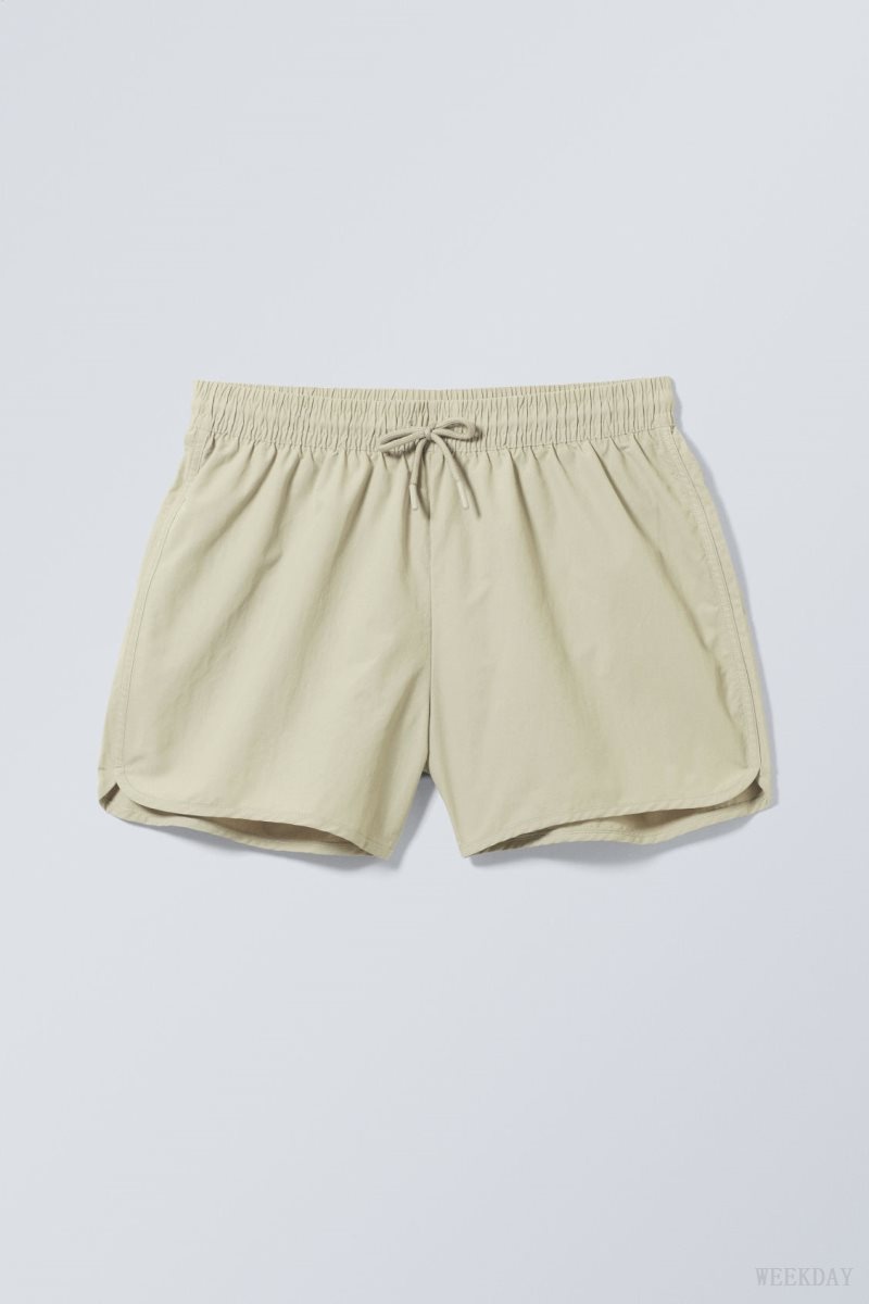 Weekday Tan Structure Swim Shorts Light Dusty Mole | YXSA2521