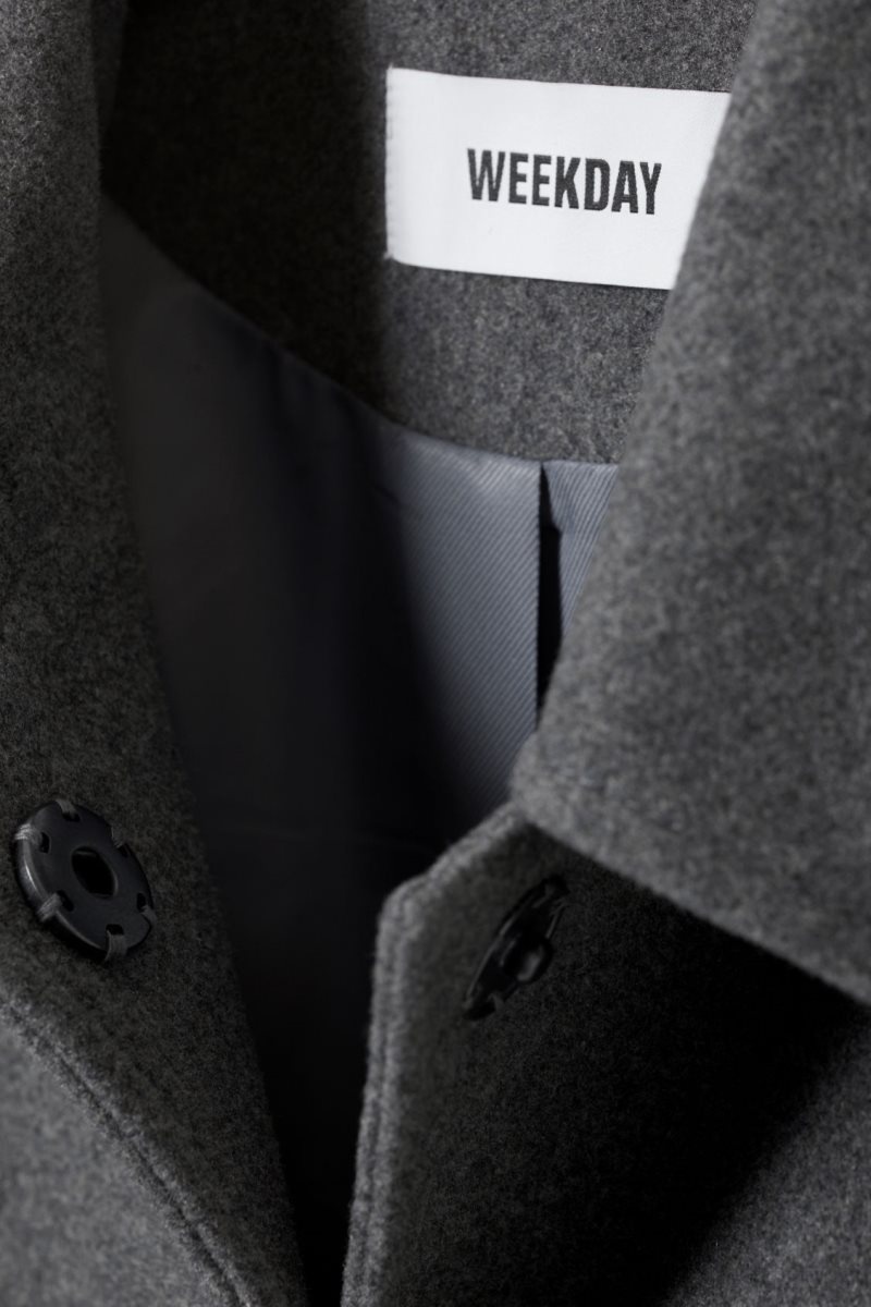 Weekday Tana Wool Blend Jacket Dark Grey | KODN9462