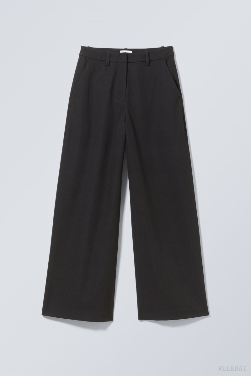 Weekday Tate Suiting Trousers Black | JDCE9207