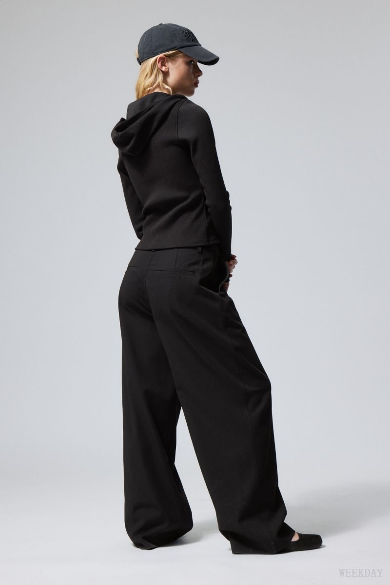 Weekday Tate Suiting Trousers Black | JDCE9207