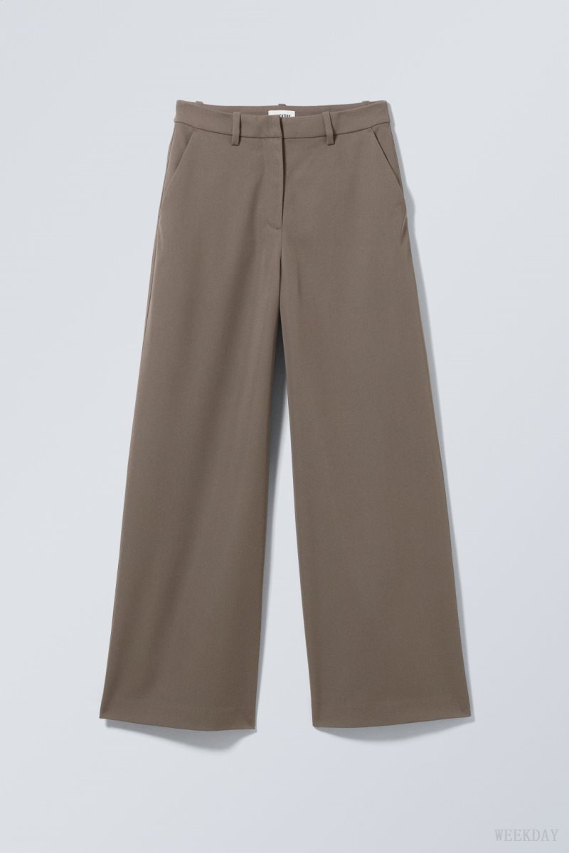 Weekday Tate Suiting Trousers Khaki Green | MGJR4315