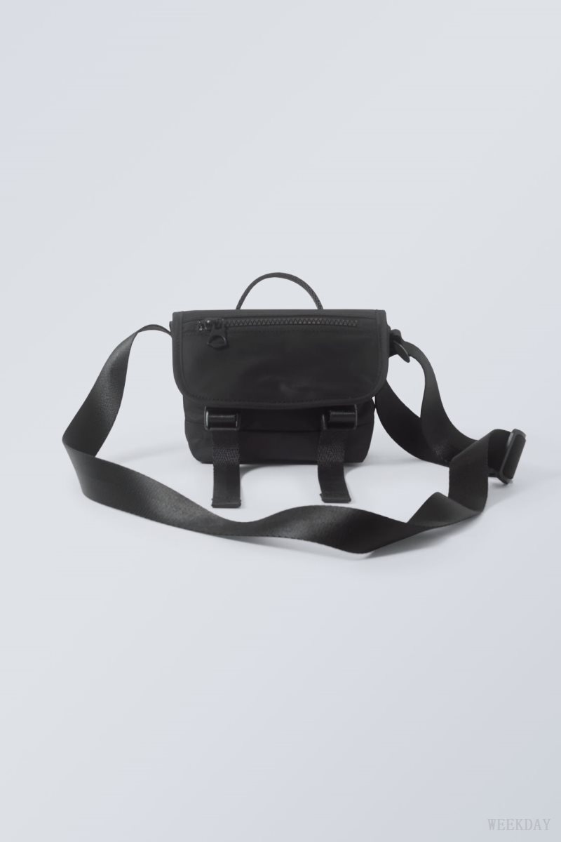 Weekday Tiny Messenger Bag Black | DERJ3661