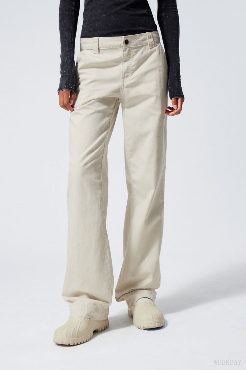 Weekday Tony Cotton Twill Trousers Light Mole | CITS8849