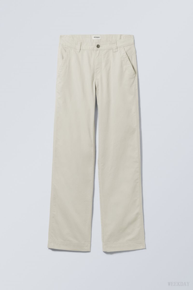 Weekday Tony Cotton Twill Trousers Light Mole | CITS8849