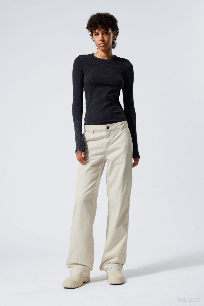 Weekday Tony Cotton Twill Trousers Light Mole | CITS8849