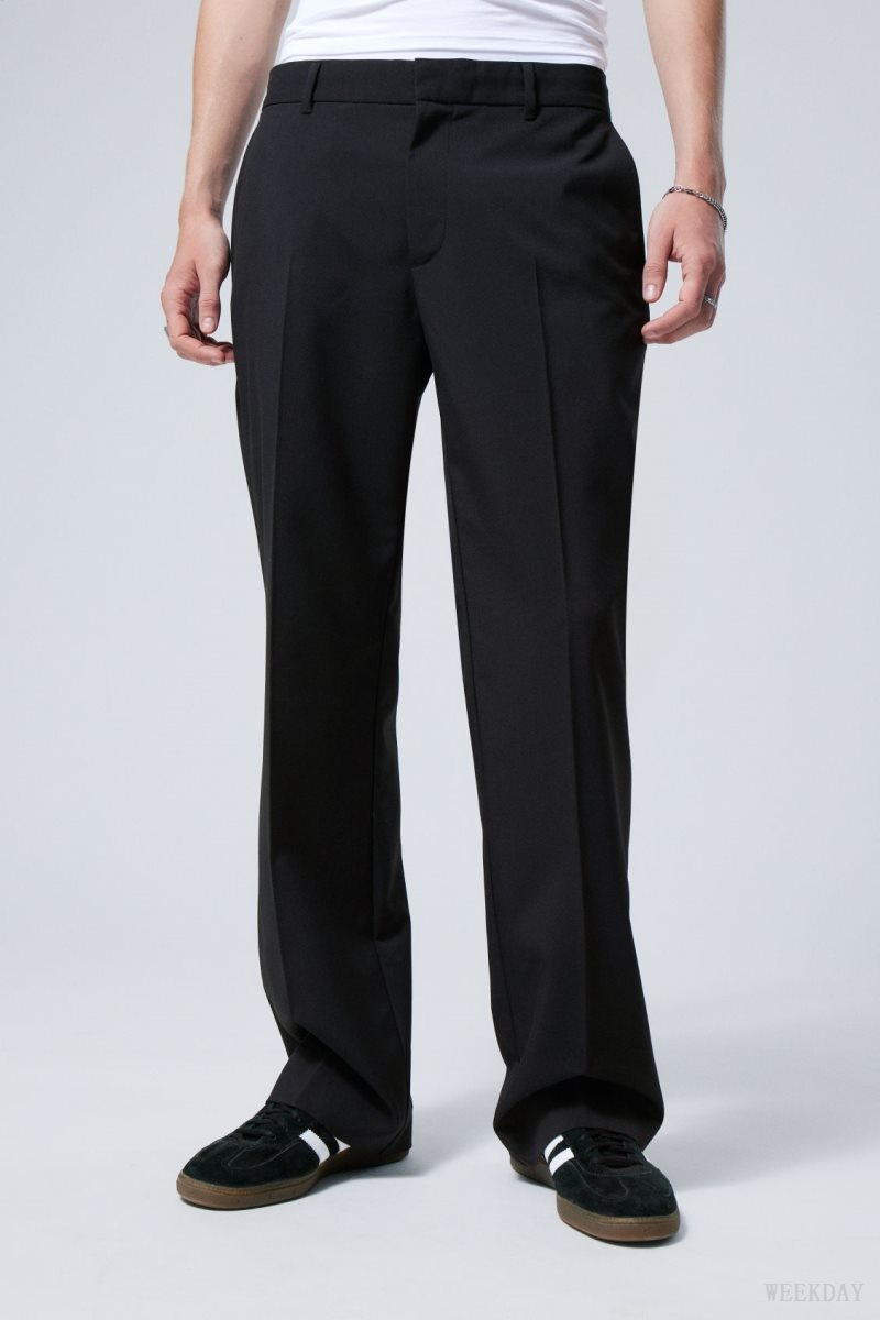 Weekday Travis Low Waist Suit Trousers Black | TXYF3493