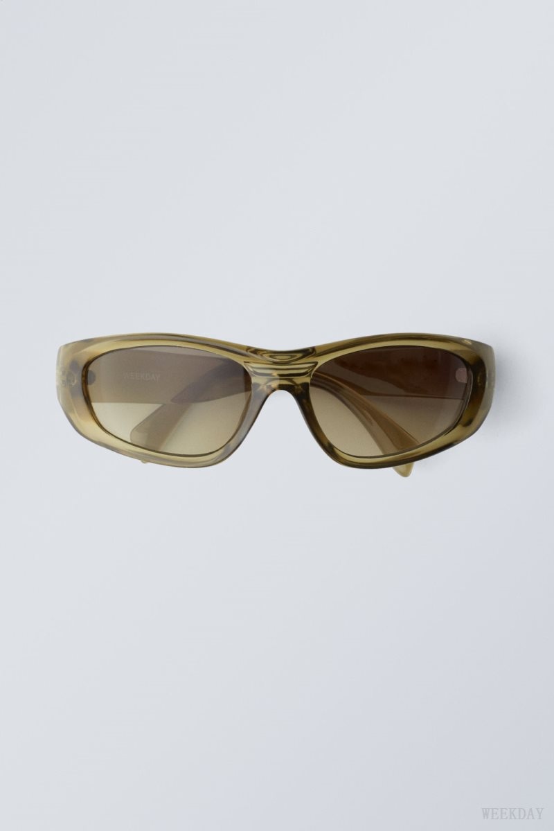 Weekday Trek Sunglasses Khaki | EHYG8491