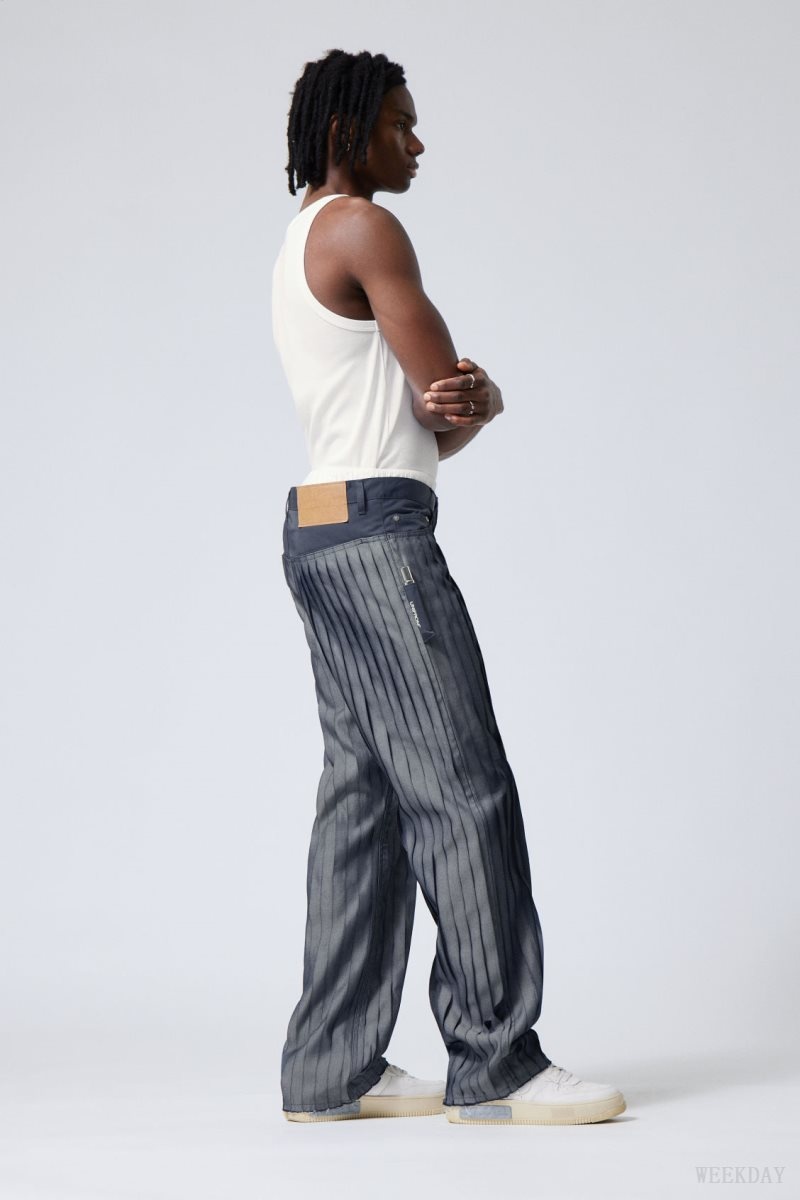 Weekday Unifrom™ + Weekday Limited Edition Stripe Jeans Dark Blue | HGQO0573