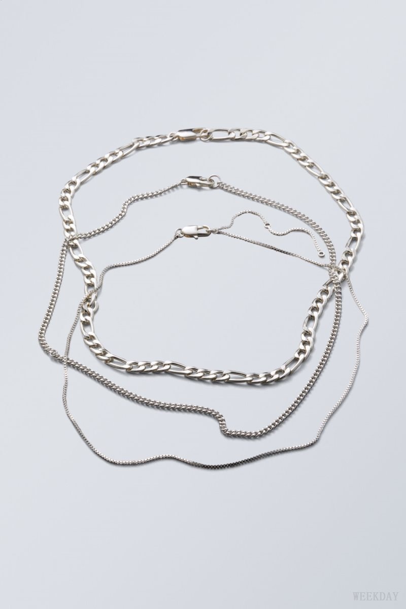 Weekday Unity Necklace Set Silver | PWZU3900