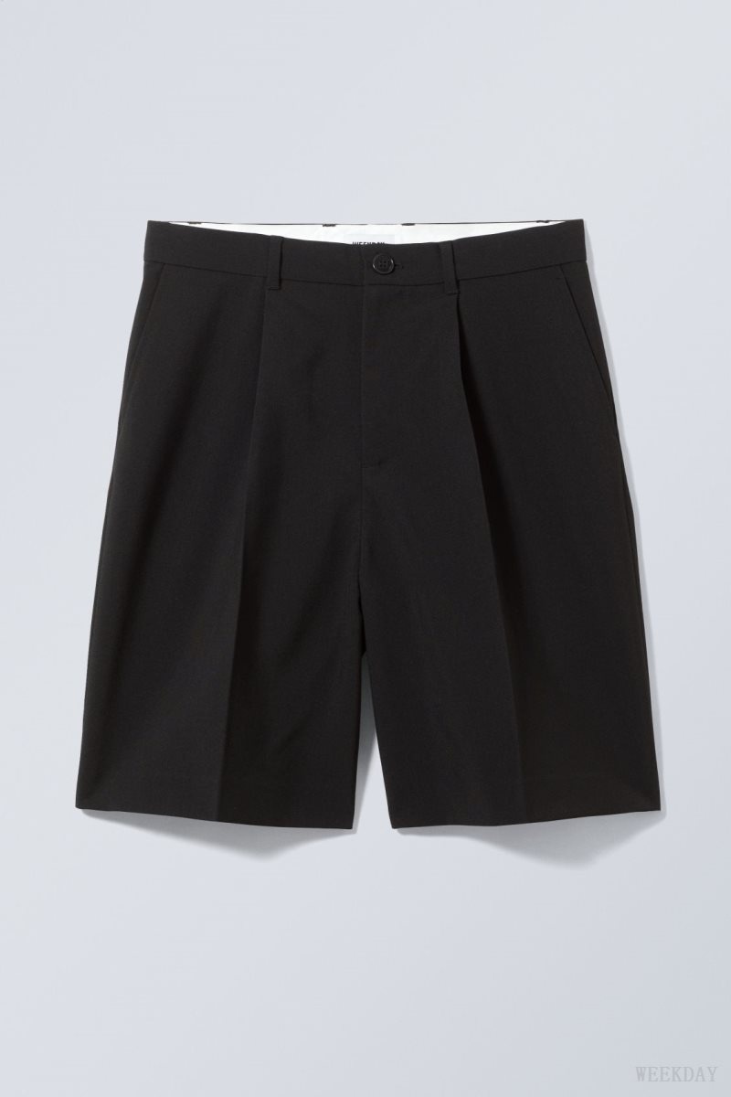 Weekday Uno Oversized Suit Shorts Black | HZLU7640