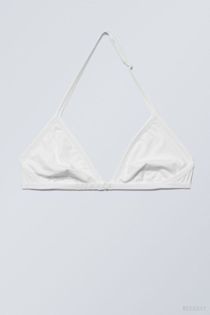 Weekday Vega Halter Triangle Bra Bra White | NMDD6687