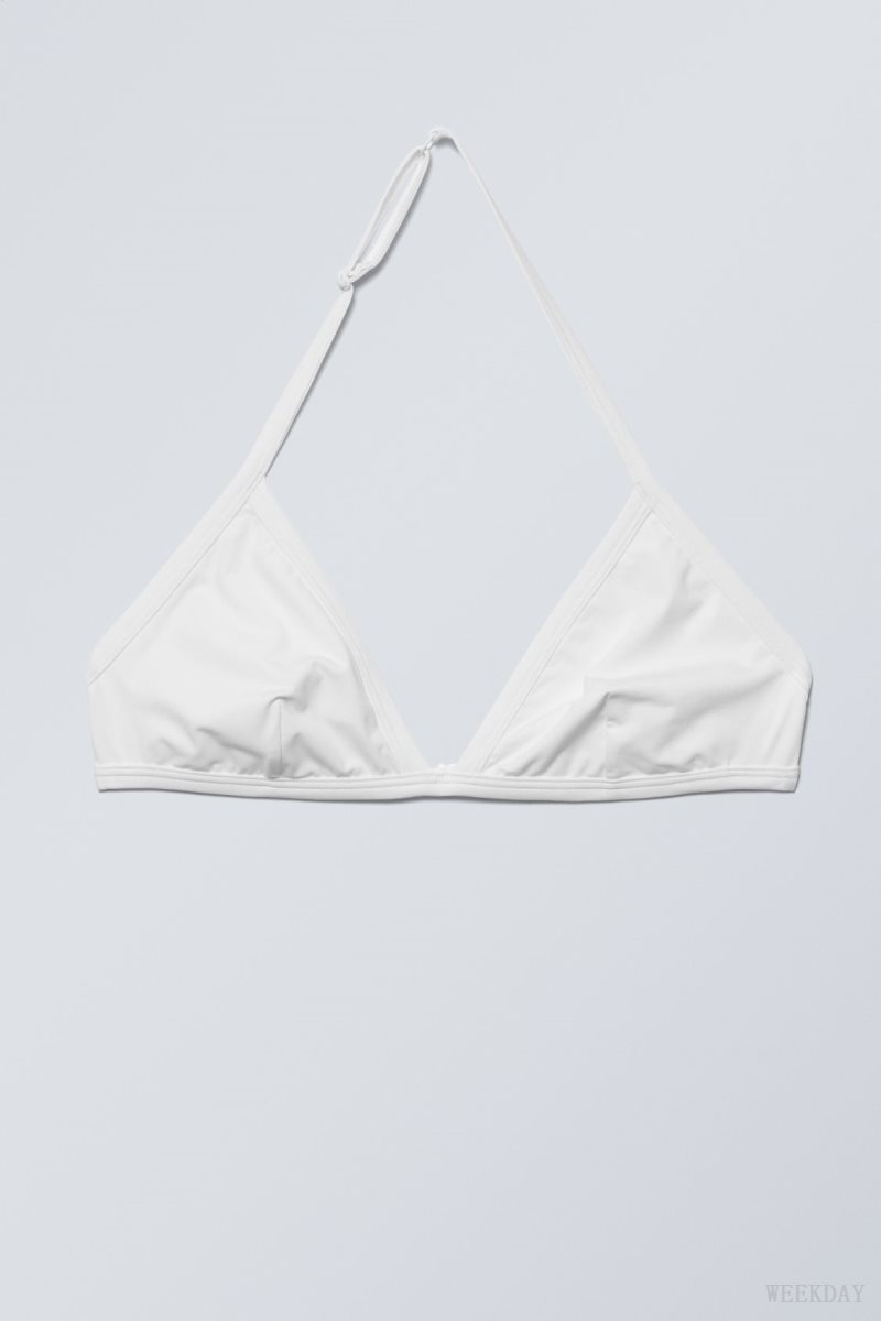 Weekday Vega Halter Triangle Bra Bra White | NMDD6687