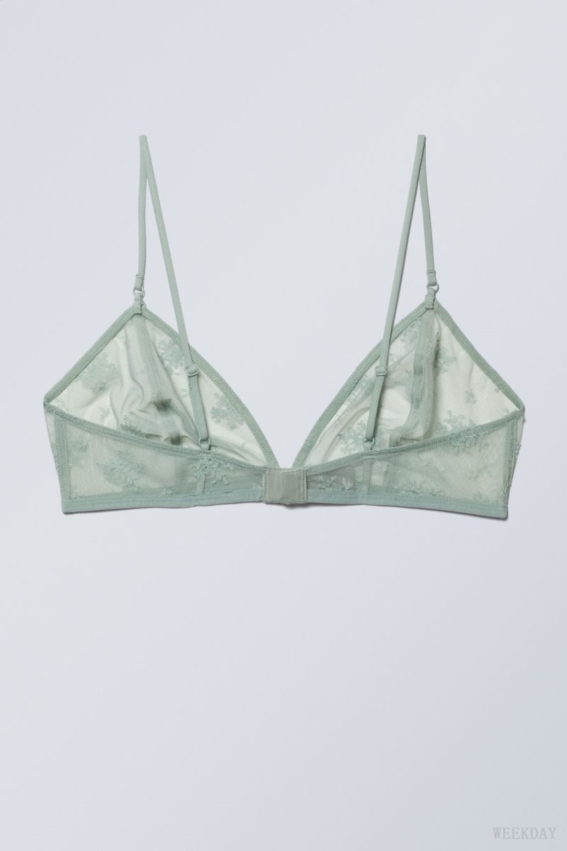 Weekday Zelda Lace Bralette Bralette Green | GGYQ0652