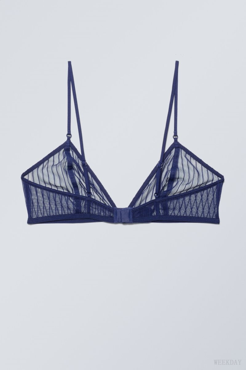 Weekday Zelda Lace Bralette Bralette Navy | XIDZ4025