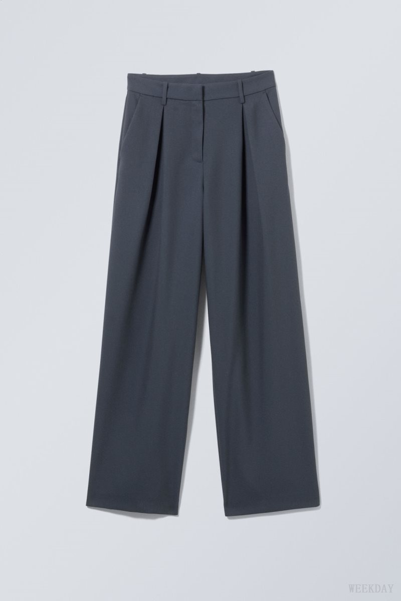 Weekday Zia Suit Trousers Dark Blue | ZZAI4414