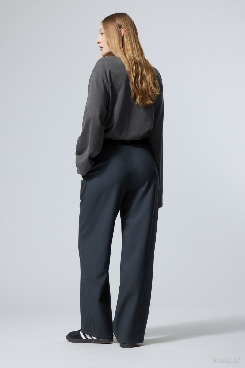 Weekday Zia Suit Trousers Dark Blue | ZZAI4414